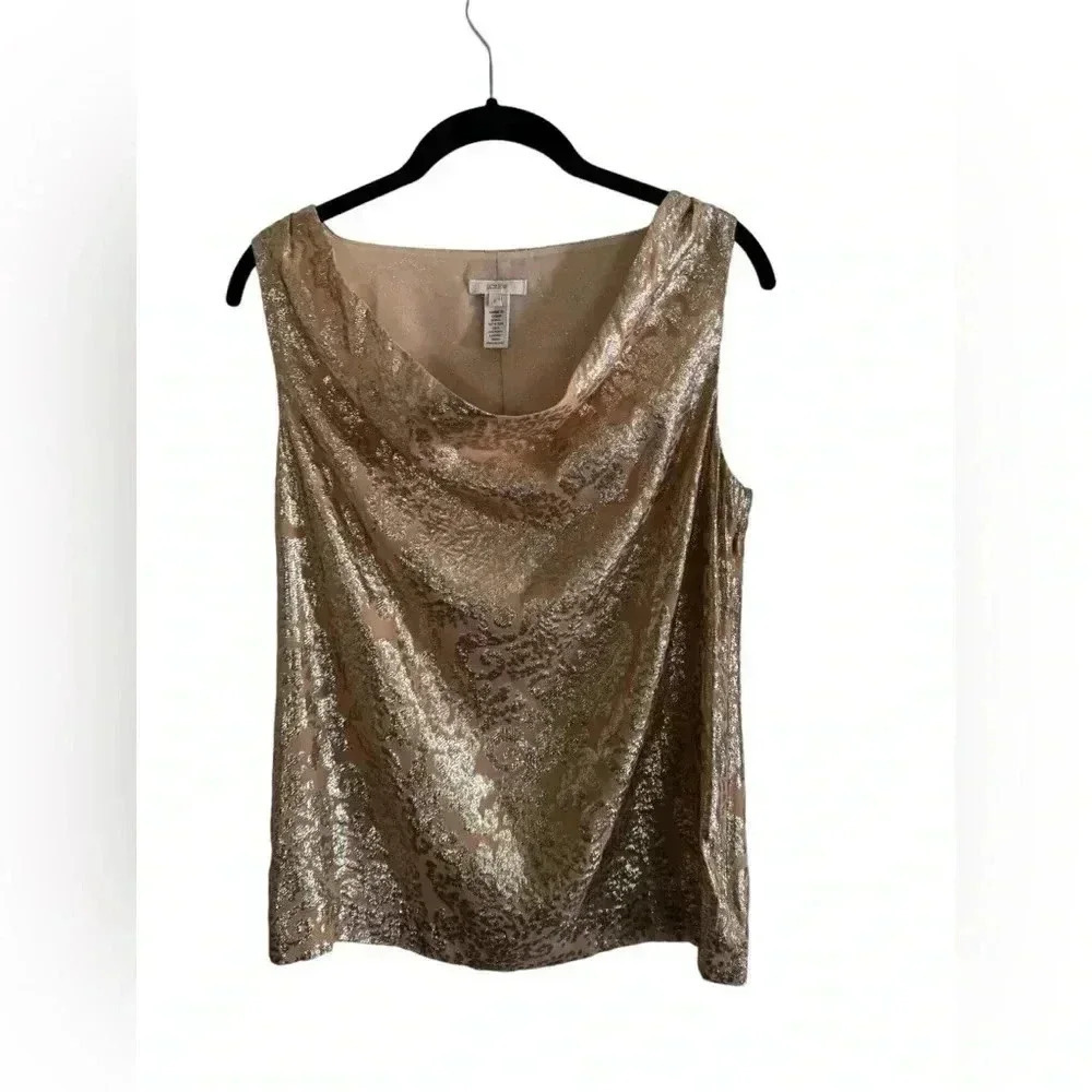 J Crew Silk and Metallic Sleeveless Top Size 2 - Picture 8 of 16